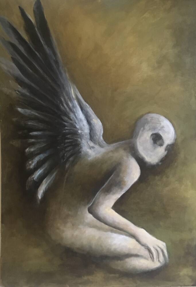 fallen angel painting high quality